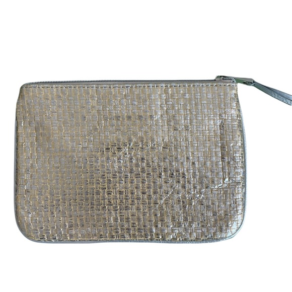 Neiman Marcus metallic weave clutch / zip bag NWOT - Picture 12 of 13